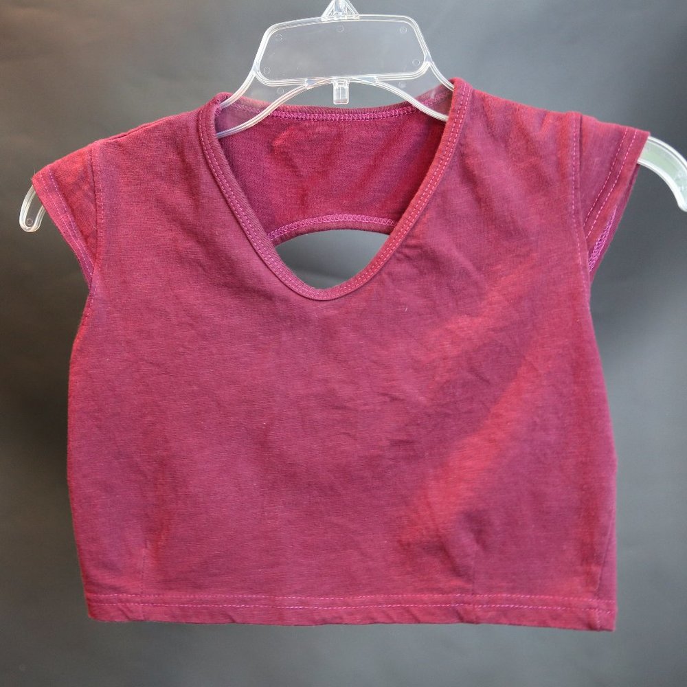 Wine Cap Sleeve Cotton Lycra Choli Top
